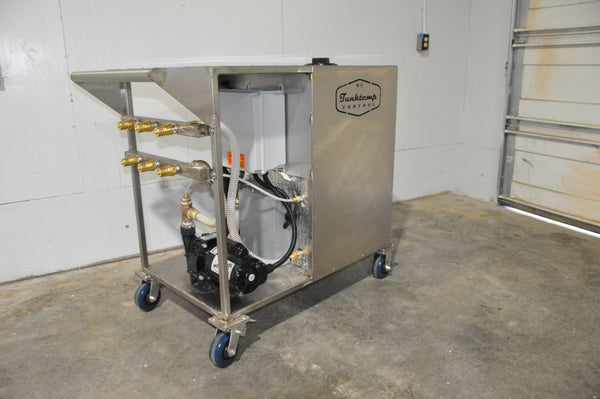 Portable chiller cart on casters