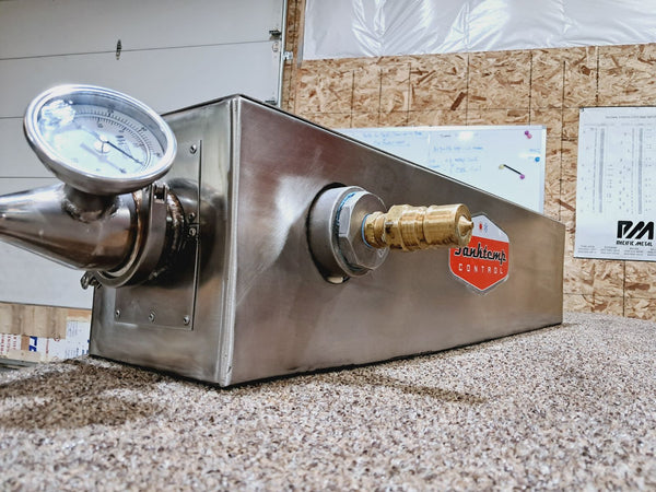 Close-up of a portable chiller cart